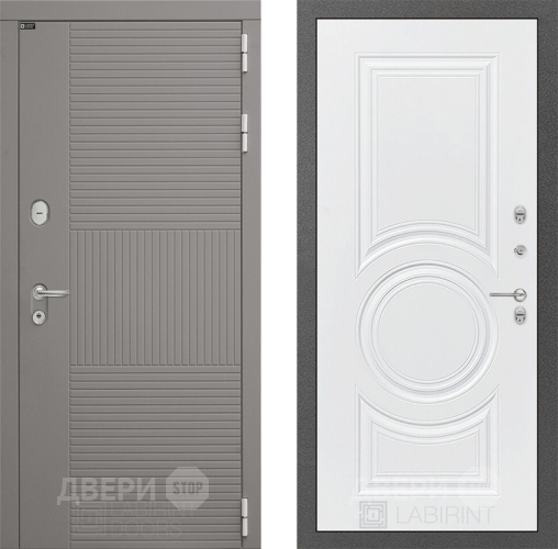 Входная металлическая Дверь Лабиринт (LABIRINT) Формо 23 Белый софт