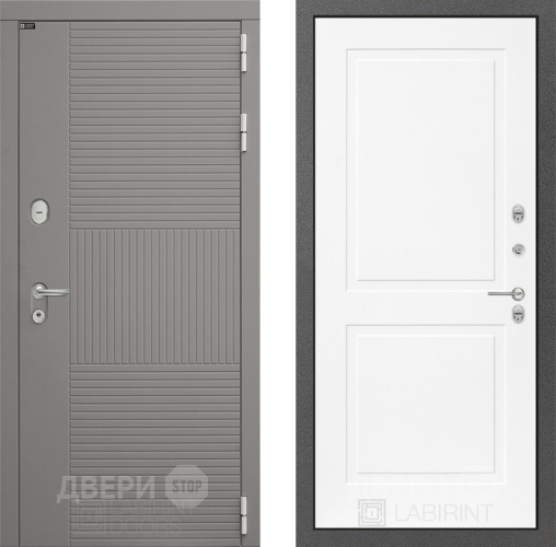 Входная металлическая Дверь Лабиринт (LABIRINT) Формо 11 Белый софт