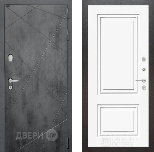 Входная металлическая Дверь Лабиринт (LABIRINT) Лофт 26 Белый (RAL-9003)