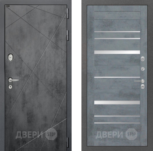 Входная металлическая Дверь Лабиринт (LABIRINT) Лофт 20 Бетон темный