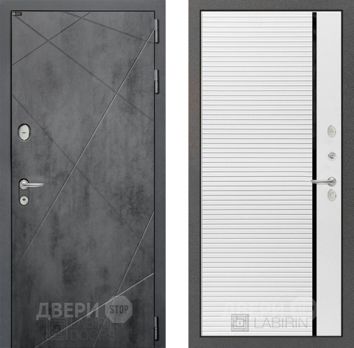 Входная металлическая Дверь Лабиринт (LABIRINT) Лофт 22 Белый софт