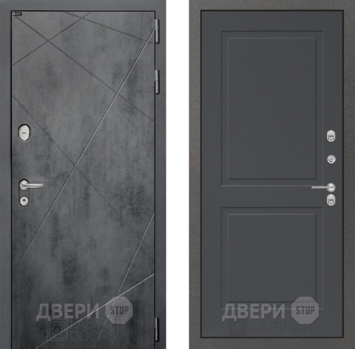 Входная металлическая Дверь Лабиринт (LABIRINT) Лофт 11 Графит софт