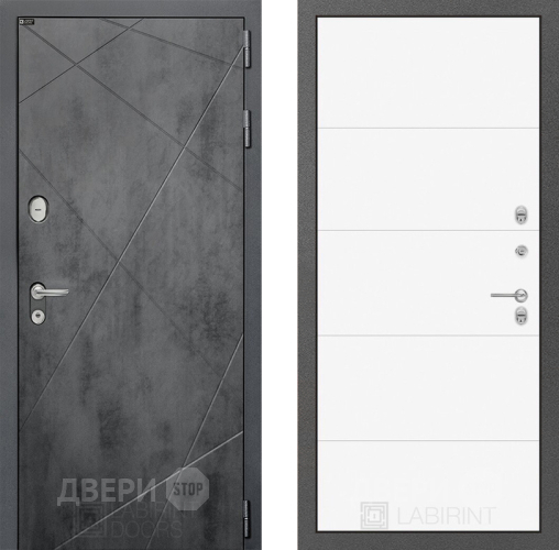 Входная металлическая Дверь Лабиринт (LABIRINT) Лофт 13 Белый софт