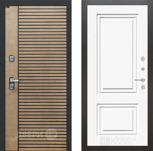 Входная металлическая Дверь Лабиринт (LABIRINT) Ritm 26 Белый (RAL-9003)