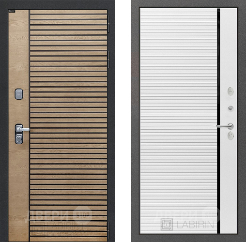 Входная металлическая Дверь Лабиринт (LABIRINT) Ritm 22 Белый софт
