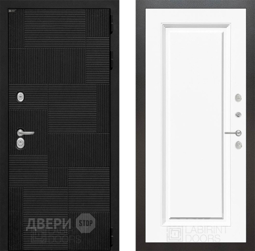 Входная металлическая Дверь Лабиринт (LABIRINT) Pazl 27 Белый (RAL-9003)