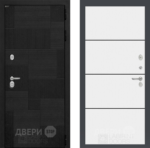Входная металлическая Дверь Лабиринт (LABIRINT) Pazl 25 Белый софт
