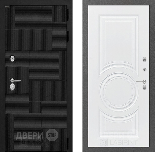 Входная металлическая Дверь Лабиринт (LABIRINT) Pazl 23 Белый софт