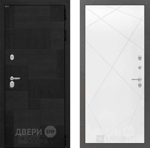 Входная металлическая Дверь Лабиринт (LABIRINT) Pazl 24 Белый софт