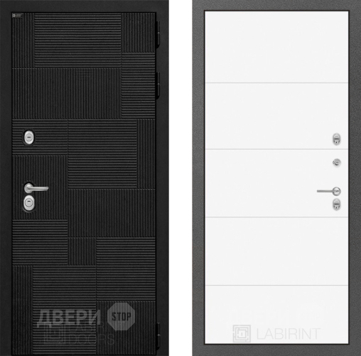 Входная металлическая Дверь Лабиринт (LABIRINT) Pazl 13 Белый софт