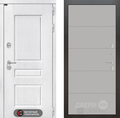 Входная металлическая Дверь Лабиринт (LABIRINT) Versal 13 Грей софт