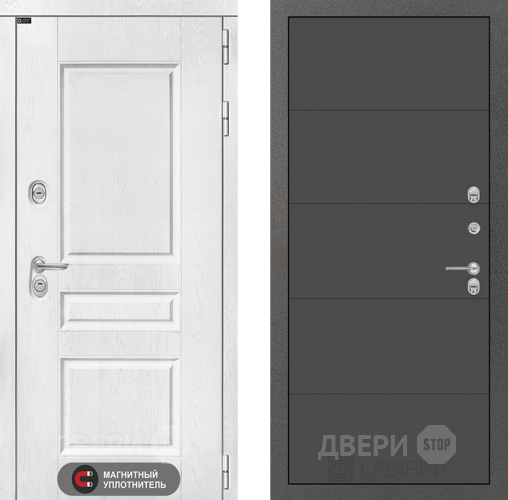 Входная металлическая Дверь Лабиринт (LABIRINT) Versal 13 Графит софт
