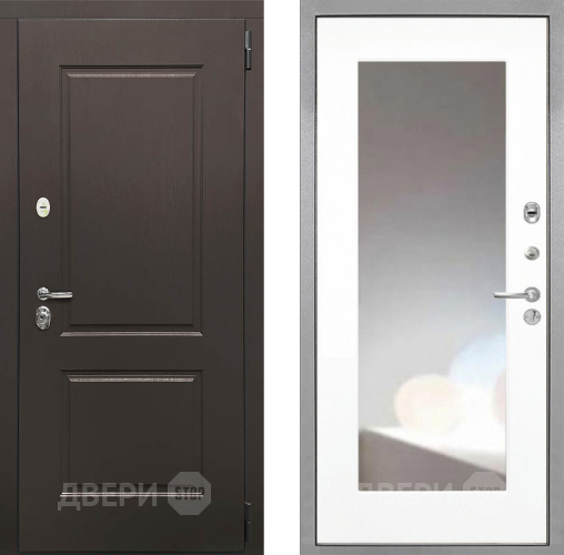 Входная металлическая Дверь Интекрон (INTECRON) Кампо ФЛЗ-120-М Зеркало Белый матовый