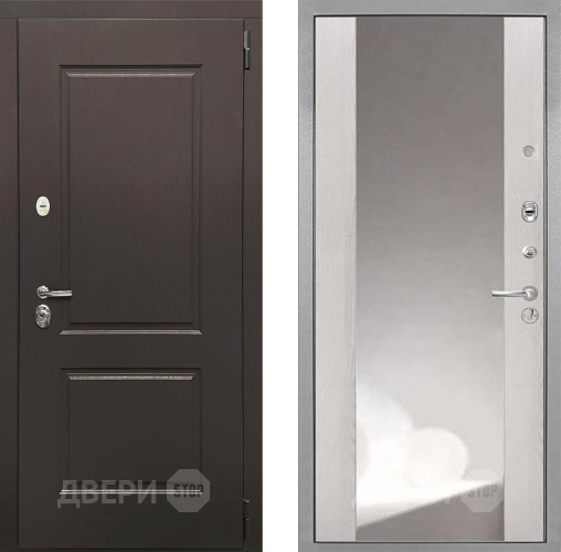 Входная металлическая Дверь Интекрон (INTECRON) Кампо ФЛЗ-516 Зеркало Сосна белая