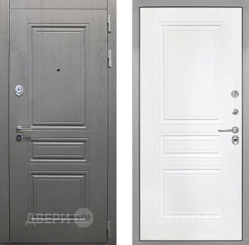 Входная металлическая Дверь Интекрон (INTECRON) Брайтон Графит ФЛ-243 Белый матовый