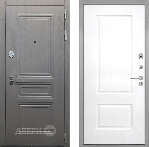 Входная металлическая Дверь Интекрон (INTECRON) Брайтон Графит Альба Роял Вуд белый