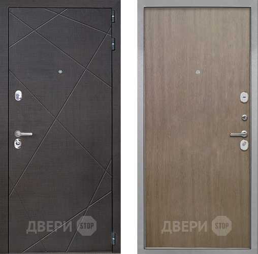 Входная металлическая Дверь Интекрон (INTECRON) Сенатор Лучи Гладкая шпон Венге коричневый