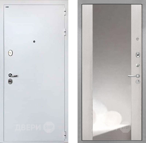 Входная металлическая Дверь Интекрон (INTECRON) Колизей White ФЛЗ-516 Зеркало Сосна белая