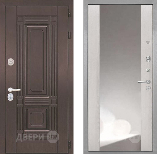 Входная металлическая Дверь Интекрон (INTECRON) Италия ФЛЗ-516 Зеркало Сосна белая