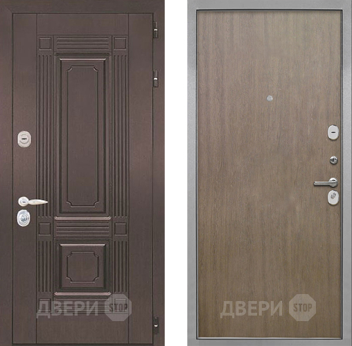 Входная металлическая Дверь Интекрон (INTECRON) Италия Гладкая шпон Венге коричневый