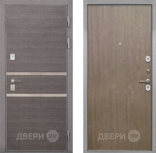 Входная металлическая Дверь Интекрон (INTECRON) Неаполь Гладкая шпон Венге коричневый
