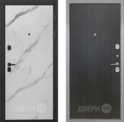 Входная металлическая Дверь Интекрон (INTECRON) Профит Black Мрамор Арктик ФЛ-295 Лофт черный