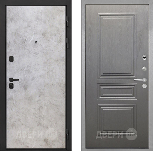 Входная металлическая Дверь Интекрон (INTECRON) Профит Black Мрамор Светлый ФЛ-243 Графит вуд дуб