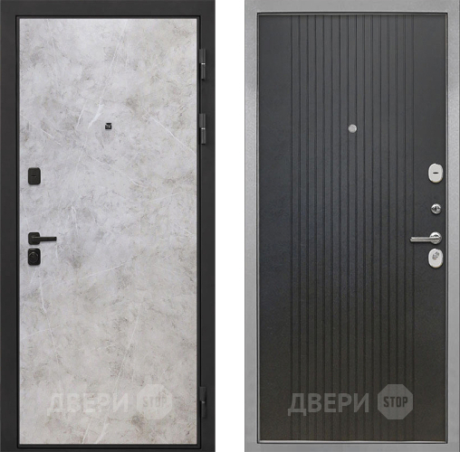 Входная металлическая Дверь Интекрон (INTECRON) Профит Black Мрамор Светлый ФЛ-295 Лофт черный