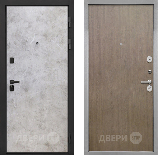 Входная металлическая Дверь Интекрон (INTECRON) Профит Black Мрамор Светлый Гладкая шпон Венге коричневый