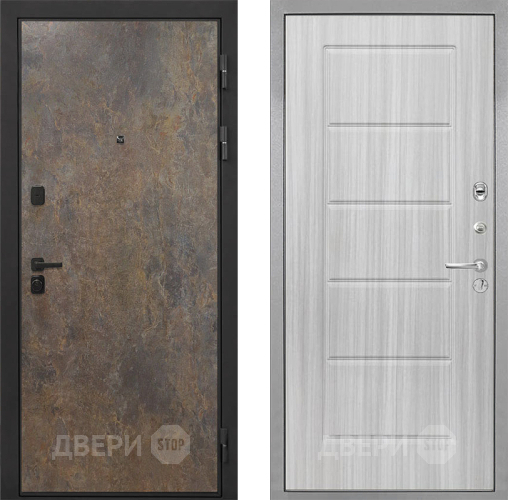 Входная металлическая Дверь Интекрон (INTECRON) Профит Black Гранж ФЛ-39 Сандал белый