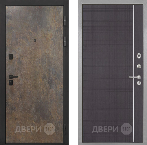 Входная металлическая Дверь Интекрон (INTECRON) Профит Black Гранж В-07 с молдингом Венге