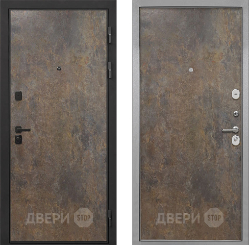 Входная металлическая Дверь Интекрон (INTECRON) Профит Black Гранж Гладкая Гранж