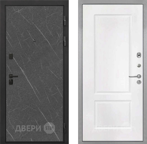 Входная металлическая Дверь Интекрон (INTECRON) Профит Black Гранит Лава Оникс КВ-2 Белый матовый