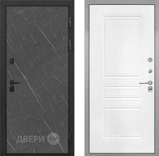 Входная металлическая Дверь Интекрон (INTECRON) Профит Black Гранит Лава Оникс ФЛ-243 Белый матовый