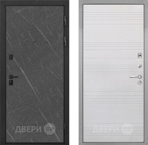 Входная металлическая Дверь Интекрон (INTECRON) Профит Black Гранит Лава Оникс ФЛ-316 Белый ясень