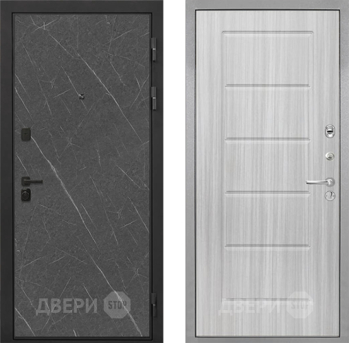 Входная металлическая Дверь Интекрон (INTECRON) Профит Black Гранит Лава Оникс ФЛ-39 Сандал белый
