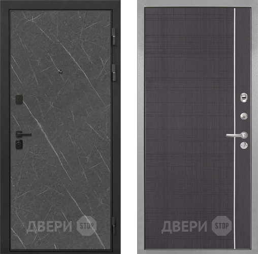 Входная металлическая Дверь Интекрон (INTECRON) Профит Black Гранит Лава Оникс В-07 с молдингом Венге