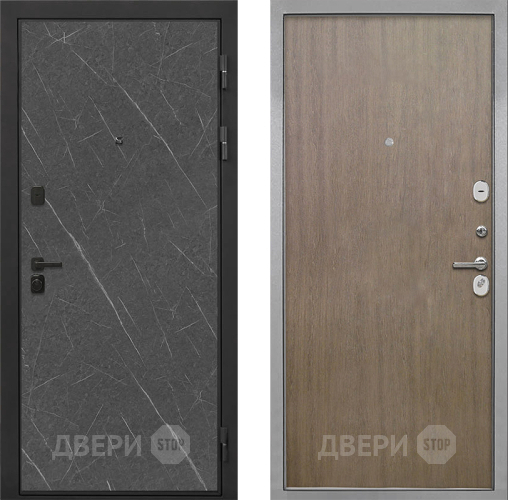 Входная металлическая Дверь Интекрон (INTECRON) Профит Black Гранит Лава Оникс Гладкая шпон Венге коричневый