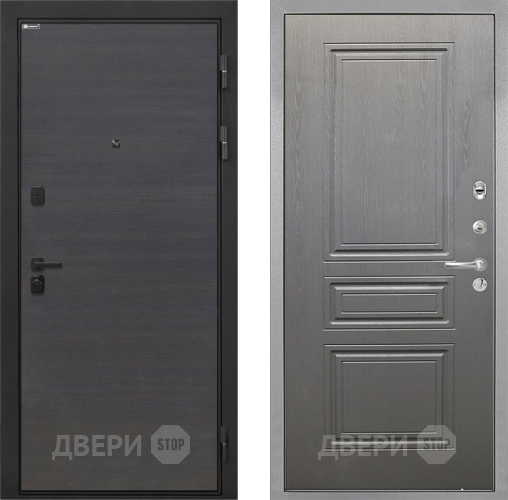 Входная металлическая Дверь Интекрон (INTECRON) Профит Black Эковенге ФЛ-243 Графит вуд дуб