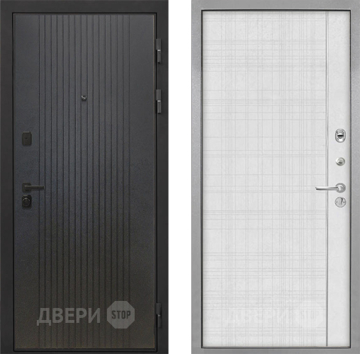 Входная металлическая Дверь Интекрон (INTECRON) Профит Black ФЛ-295 В-07 с молдингом Лофт белый