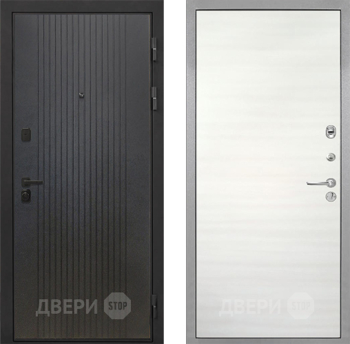 Входная металлическая Дверь Интекрон (INTECRON) Профит Black ФЛ-295 Гладкая Дуб сильвер поперечный