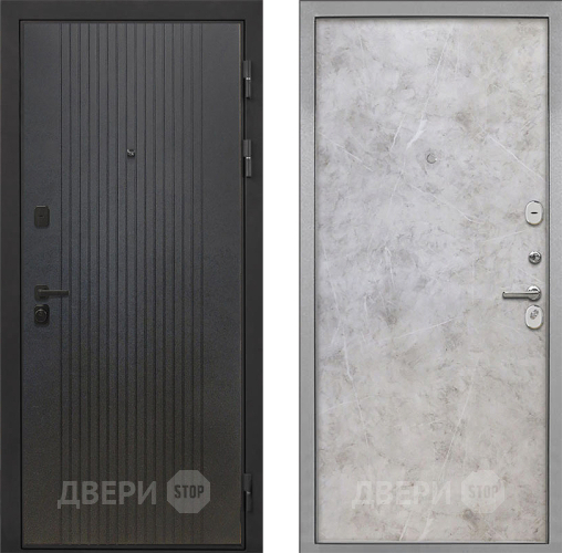 Входная металлическая Дверь Интекрон (INTECRON) Профит Black ФЛ-295 Гладкая Мрамор светлый