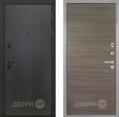 Входная металлическая Дверь Интекрон (INTECRON) Профит Black ФЛ-295 Гладкая Дуб тоскано поперечный