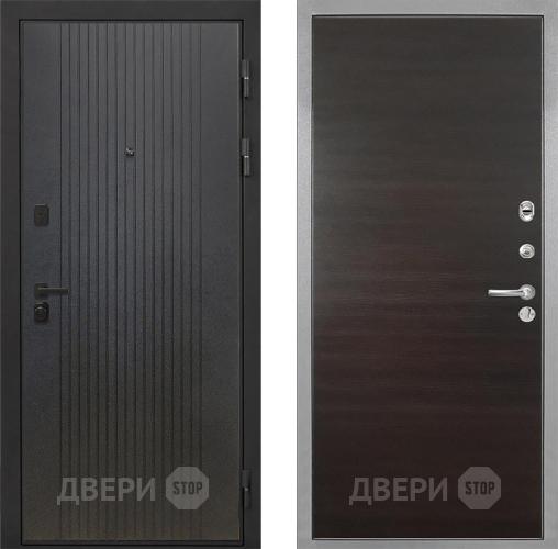 Входная металлическая Дверь Интекрон (INTECRON) Профит Black ФЛ-295 Гладкая Эковенге поперечный