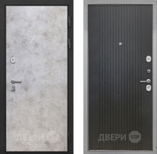 Входная металлическая Дверь Интекрон (INTECRON) Гектор Мрамор Светлый ФЛ-295 Лофт черный