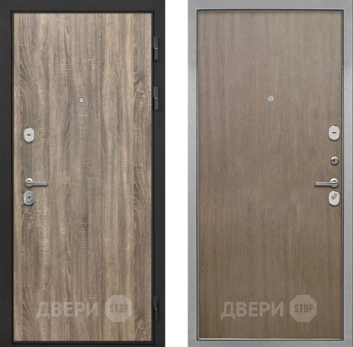Входная металлическая Дверь Интекрон (INTECRON) Гектор Дуб Турин Гладкая шпон Венге коричневый