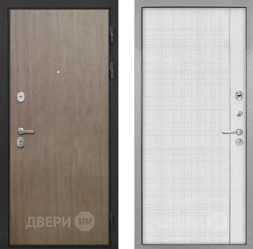 Входная металлическая Дверь Интекрон (INTECRON) Гектор Венге Коричневый В-07 с молдингом Лофт белый