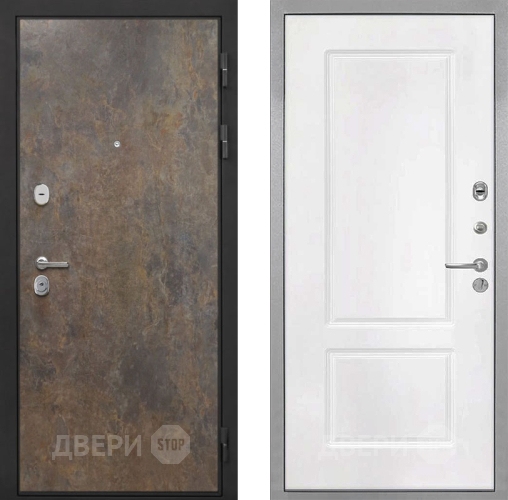 Входная металлическая Дверь Интекрон (INTECRON) Гектор Гранж КВ-2 Белый матовый