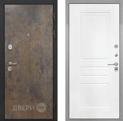 Входная металлическая Дверь Интекрон (INTECRON) Гектор Гранж ФЛ-243 Белый матовый