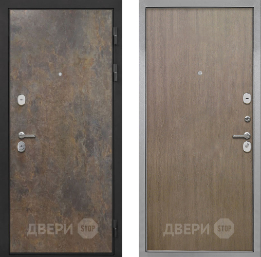 Входная металлическая Дверь Интекрон (INTECRON) Гектор Гранж Гладкая шпон Венге коричневый